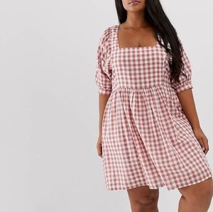 🏷🎊🎉 HOST PICK | 7/11🎊🎉🏷ASOS DESIGN Curve chuck mini smock dress in gingham